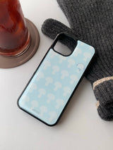 [MADE] mushroom pattern epoxy bumper case_Skyblue White