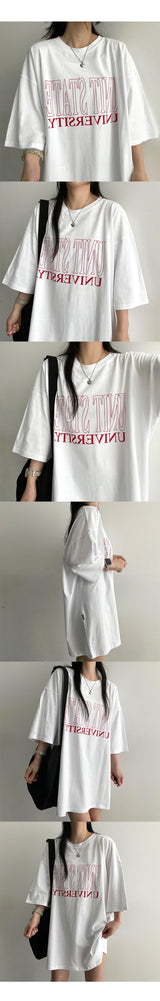 VD Boxy Loose Short-Sleeved T-Shirt