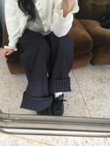 Plaid Roll-Up Pants