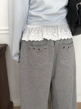 Hoan Lace Sleeveless Shirring Hood Zip-Up