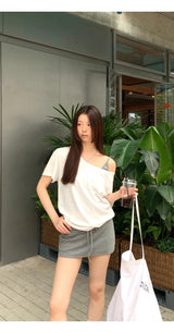 three-piece T-shirt sleeveless skirt set (3 SET)