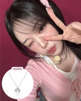 [tripleS Lynn Necklace] Pretzel Collarbone Necklace - Silver Color