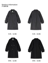 Versatile woolen mid-length overcoat