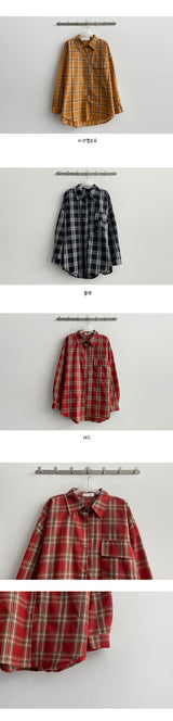 Wood Tartan Check Oversized Fit Shirt