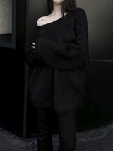 overfit mohair lips-neck knit (2color)