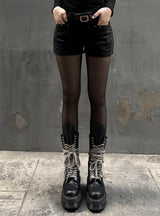[Belt set] Rivet Suede Shorts