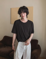 [LANARCH] ベーシックUネック半袖Tシャツ