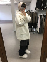 [MD Pick]ファインウールフーデッドハーフコート (2color)