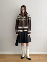 Nordic Mood Vintage Hooded Knit Cardigan