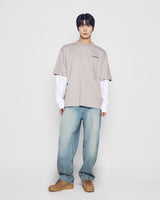 25FW DOUBLE LAYER ADLV LONG SLEEVE T-SHIRT LIGHT GRAY