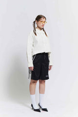 Raw edge shirt (White)