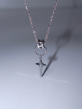 black wave ring star necklace