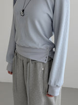 Blend Waffle Layered Halter Sweatshirt