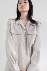 Stretch roll up shirt, Beige