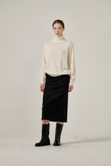 Cashmere turtle neck knit (Beige)