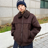 peanut wool suede jacket