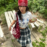 WIDE CHECKERED SKIRT