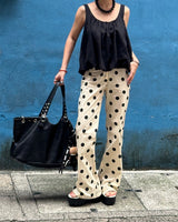 Dot Polka Dot Bootcut Long Pants