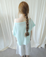 FREE LOOSE OFF-SHOULDER T-SHIRT