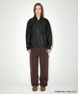 WASHED FAUX LEATHER BLOUSON