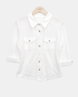 Daen Pocket Button Collar 7-Sleeve T-Shirt