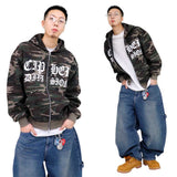 Vintage Two-Way Camo Hood Zip-Up
