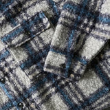 CR レオン ウール タータンチェック クロップド シャツ ジャケット (2 色)