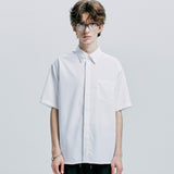 [SLIMTIE SET]fine twill tip half shirt white