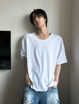 サマーシェーピングラウンドセミワイド半袖Tシャツ