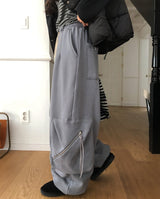 Leto Zipper Pocket Brushed Sweat Cargo Pants