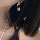 [925silver] カーブドストーンピアス(2color)