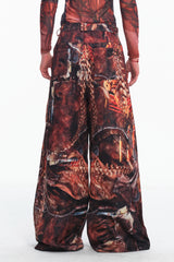Embryo printe pants with bone texture