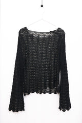 Wave Lace Pattern Knit (Black)