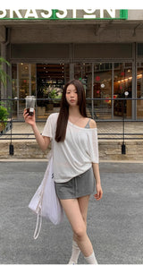 three-piece T-shirt sleeveless skirt set (3 SET)