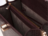 LAZEL CROC フラップトートレザーバッグ / Wani Burgundy