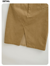 brown corduroy midi skirt