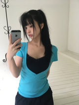 ミンコ ディープVネック ショートスリーブ Tシャツ