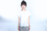 Grunge Claw Leopard Eyelet Tee - White