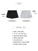 dot brooch pleats mini skirt