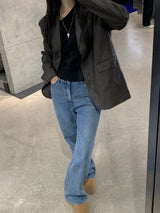 [MADE] Ditto wide long boots cut denim