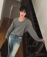 Pale wash wide denim pants
