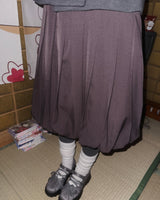(3color) Rose Pleats Balloon Skirt