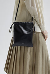 LUZIN MINI sheepskin shoulder bag / Matte Black