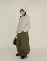 Kuro banding snap pocket wide fit washed pants