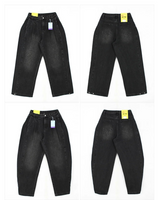 Allt Hem Snap Pin Tuck Washed Denim Wide Pants