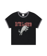 BITE LOVER クロップリンガーTシャツ
