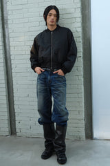 Pleated Bomber Cotton Jacket