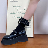 French Polka Dot Bubble Frill Ribbon Socks