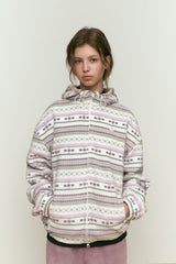 CHERRY FLEECE HOODIE ZIP UP [IVORY]