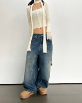 (SCARF & KNIT SET) DREAMY SOFT RIBBED カーディガン スカーフセミクロップドニット - 2 COLOR